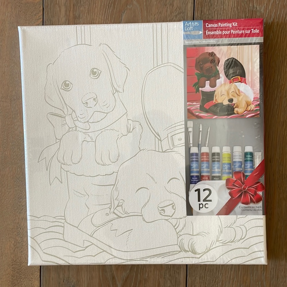 Brand New! Artists Lift Canvas Painting Kit- Dogs in Boots